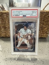 2024 Bowman Max Clark Rookie #BCP-74 Chrome Prospects 1/10 Black Refract PSA 8