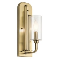 Wandleuchte Metall Glas E14 35,5 Cm Hoch In Messing Jugendstil Lampe Wand