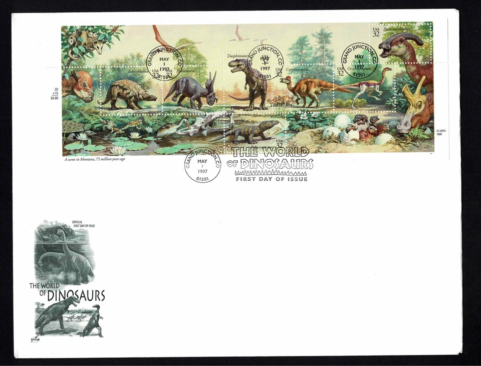 3136 a-o Dinosaurs First Day Covers - sheets - HF - Artmaster & Souvenir Page - Image 3 of 4