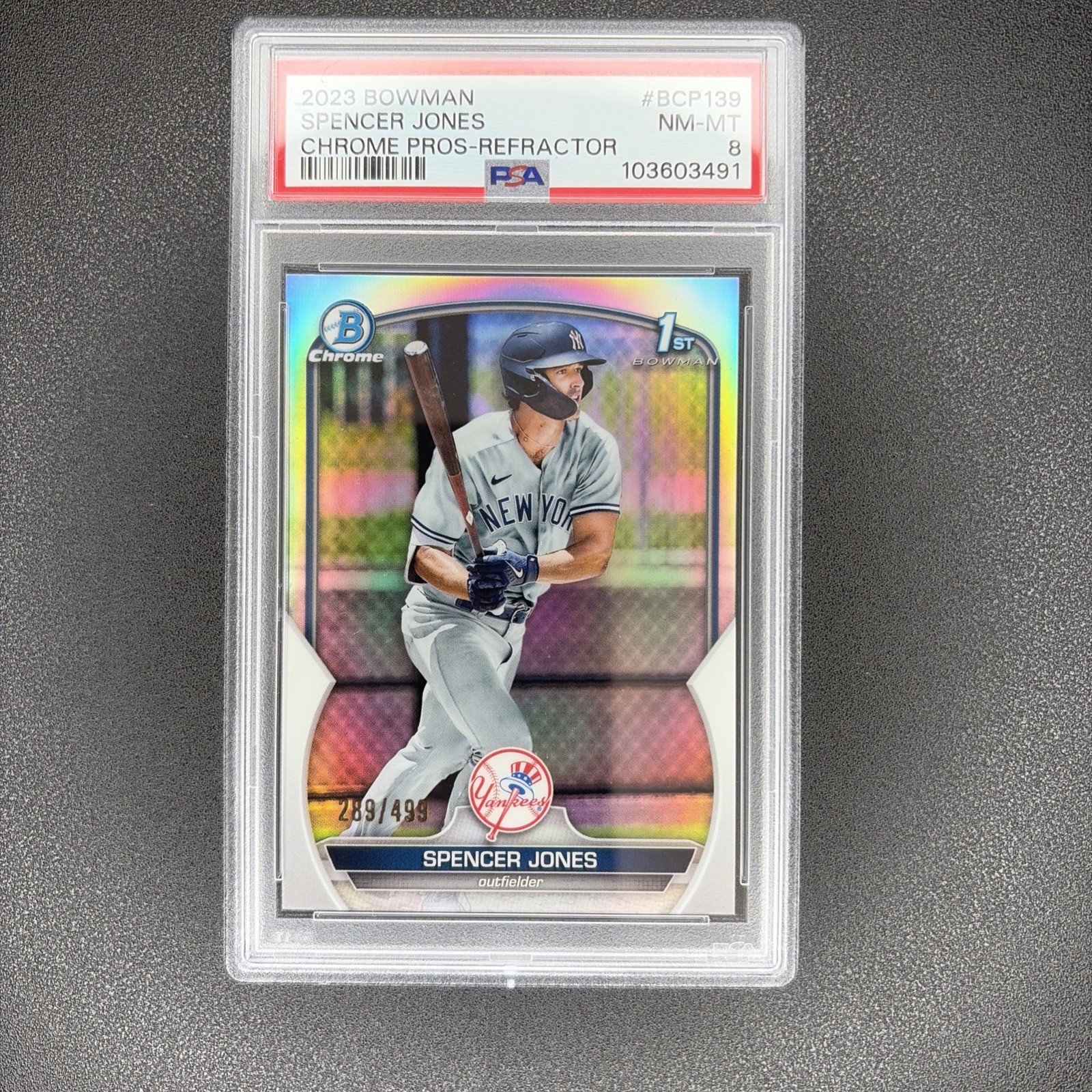 2023 Bowman Chrome - 1st Bowman Refractor SP /499 Spencer Jones #BCP-139 Yankees