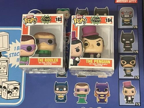 Lot Of 2 Funko Bitty Pop! DC Comics Batman Classic TV #184 The Penguin 1/3 Chase