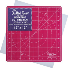 Rotating Cutting Mat 12" X 12" - Locking  Rotating Self Healing Cutting Board f