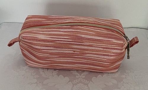 NEW Lancome Cosmetic Makeup Zipper Travel Toiletry Bag • Pink / Orange / Ivory - Picture 6 of 6