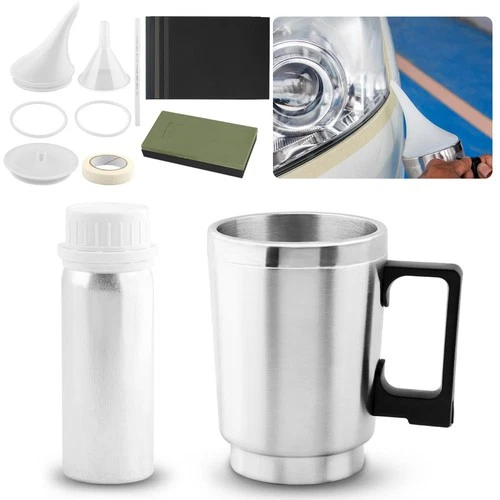 Headlight Restoration Kit Complete Lens Repair with Polishing Tools & Atomising