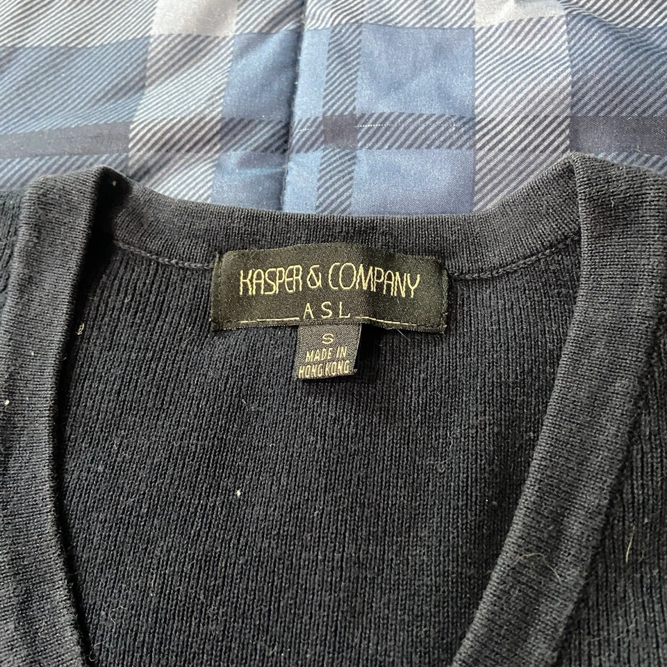 Cárdigan pequeño vintage a rayas Kasper & Company Foto 3 de 4