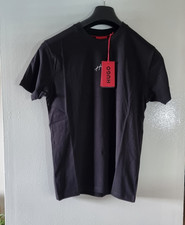 Image of Hugo Boss Mens Black T-Shirt S Script Logo Red Label Cotton Tee Authentic BNWT