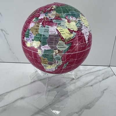 13'' World Map Globe Earth Paper Mache Decorative Ball Vtg