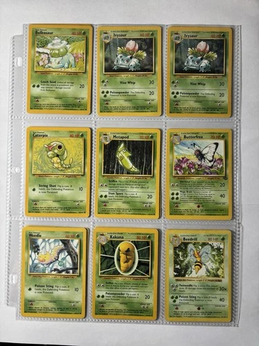 Pokemon Vintage Grass Poison Lot 36 cards Bulbasaur Ivysaur Beedrill Arbok Base