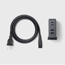 4 Port Charging Hub Vertical 2C  2A - heyday Black Saffiano