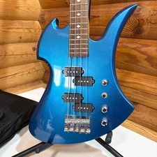 B.C.Rich Mockingbird Bass model Blue Electric Bass Guitar Used From Japan