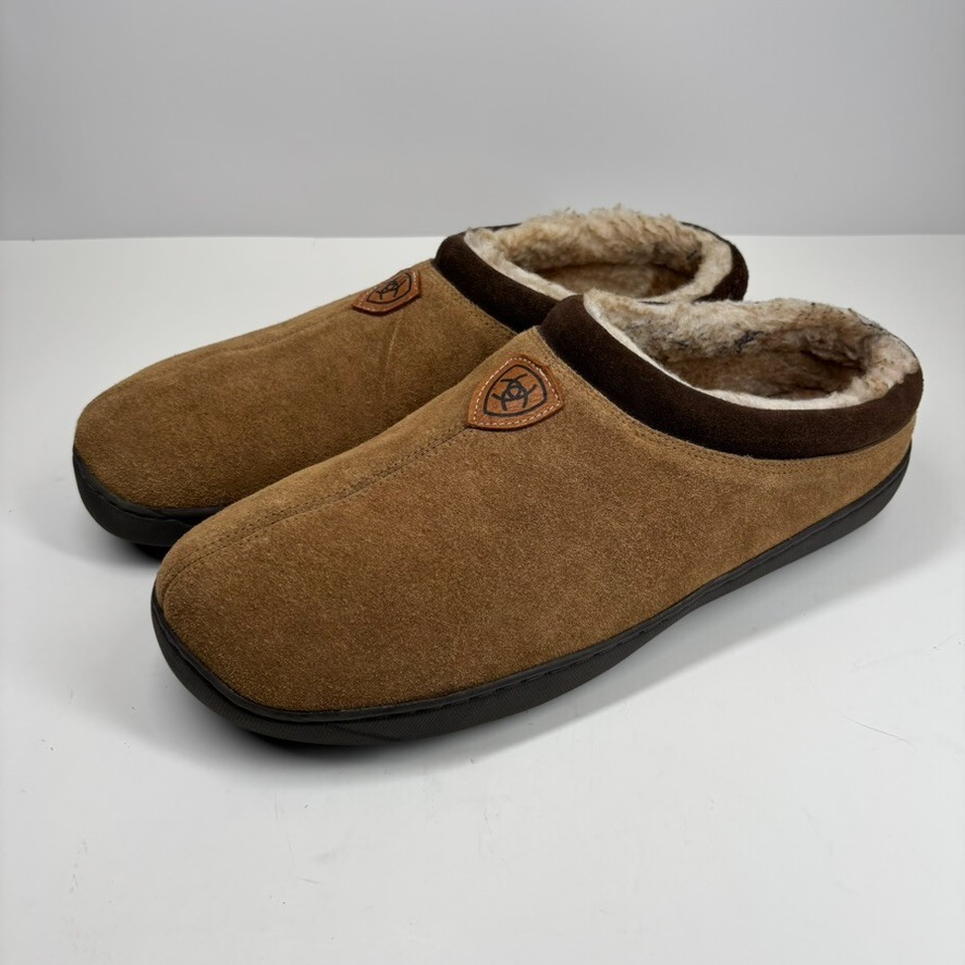 Ariat Men&rsquo;s 12.5&ndash;13.5 XXL Brown Suede Scuff Mule Slipper
