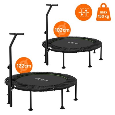 Fitness Trampolin Faltbar Bungee Jumping Minitrampolin Griff Indoor Ø102/Ø122 cm