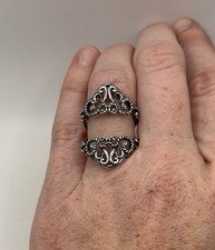 Carolyn Pollack Relios Sterling Silver Filagree Large Sterling Silver VTG Ring