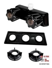 Black Dual-Handle RV Shower Faucet 4" with Mixing Valve Diverter