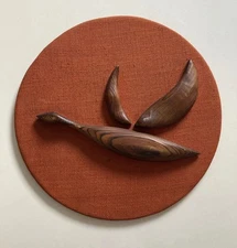 Vintage Wooden Flying Duck Wall Plaque Signed Mid Century Gallery Wall