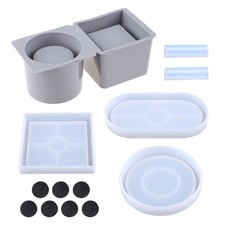 Square Round Concrete Flower Pot Tray Silicone Mould Planter Epoxy Resin Mold