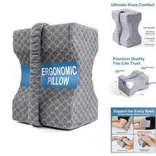 Knee Pillow for Side Sleepers Memory Foam Support Sciatica Hip Back Pain Relief
