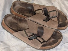 Birkenstock Women's US 9  EU 40 Betula Arizona Suede Tan Sandals straps  Brown 