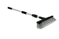 Flow-through car wash brush with adjustable handle