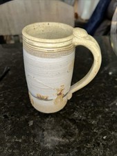 Tankard Mug Beer Coffee Studio Pottery Rustic Finish 6” Fishing