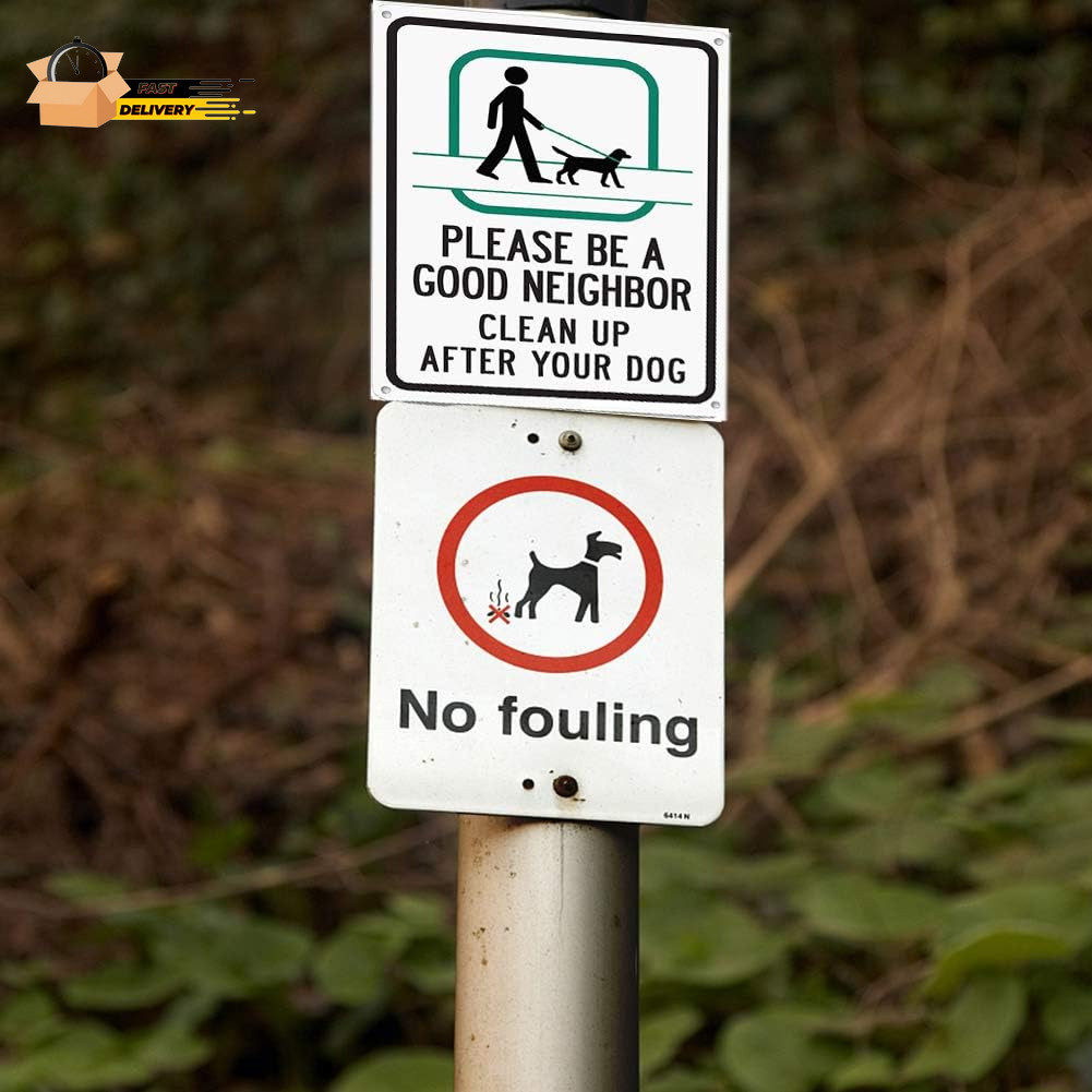 как выглядит TISOSO Please Be a Good Neighbor Clean up after Your Dog Sign Industrial Warnin фото