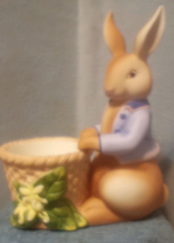 Bertie Bunny Rabbit PlayLite Votive Candle Holder Porcelain Easter Figurine