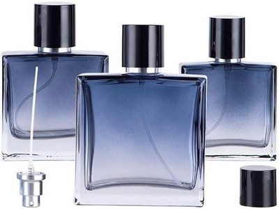 30ml 1oz gradient blue empty glass perfume square spray bottles (16 PCS)