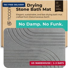 TOSORO - Stone Bath Mat Diatomaceous Earth Shower Mat Non-Slip Super Absorbent D
