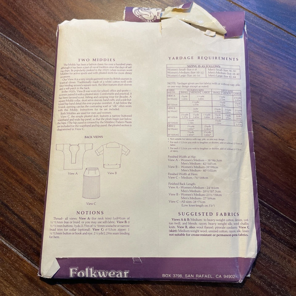 VTG Folkwear 211 Two Middies Sailing Shirts Sized for Men/Women S-M-L NEW! - Image 3 of 4