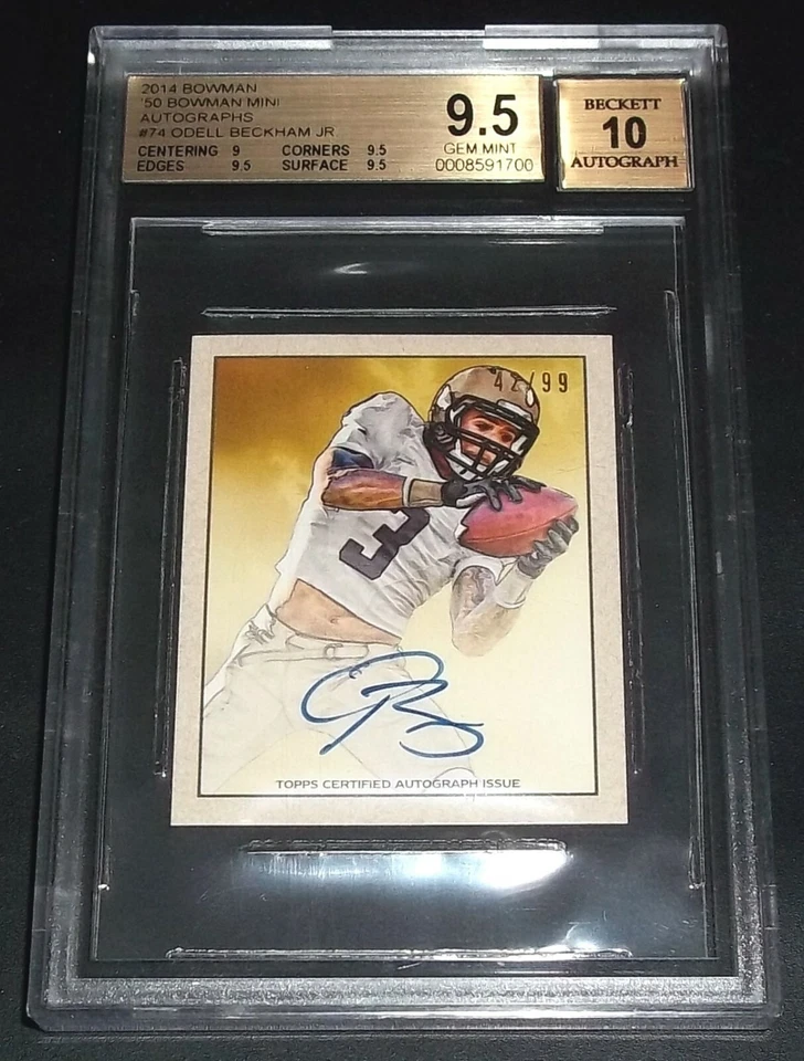 (#/99) BGS 9.5 10 Autograph Rc Odell Beckham Jr Auto 2014 Bowman Rookie Signed - Image 2 of 3