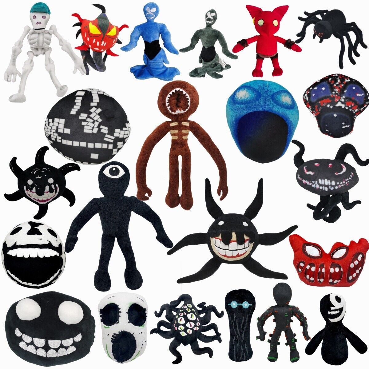 Set of Figure Doors Plush Toys Horror Game Characters Soft Stuffed Dolls  Gifts