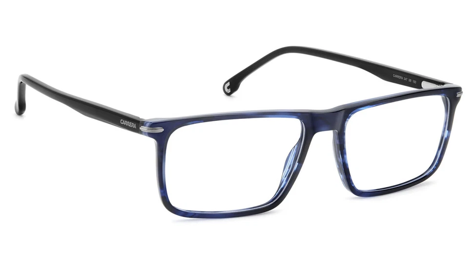 Gafas rectangulares para hombre Carrera 347 38I Blue Horn Foto 2 de 4