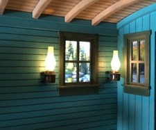 Set of two F scale D RGW style working caboose lamps. Unpainted