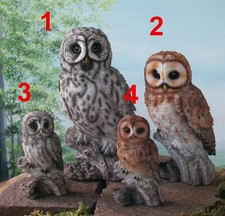 Eule Bartkauz Schleiereule Grau Braun Wald Figur Deko Kauz Uhu versch. Modelle