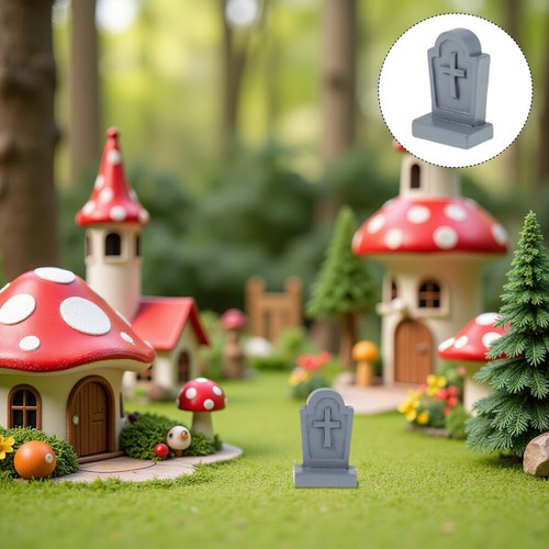24 Pcs Micro Landscape Tombstone Cemetary Headstones Fairy Garden Accessories