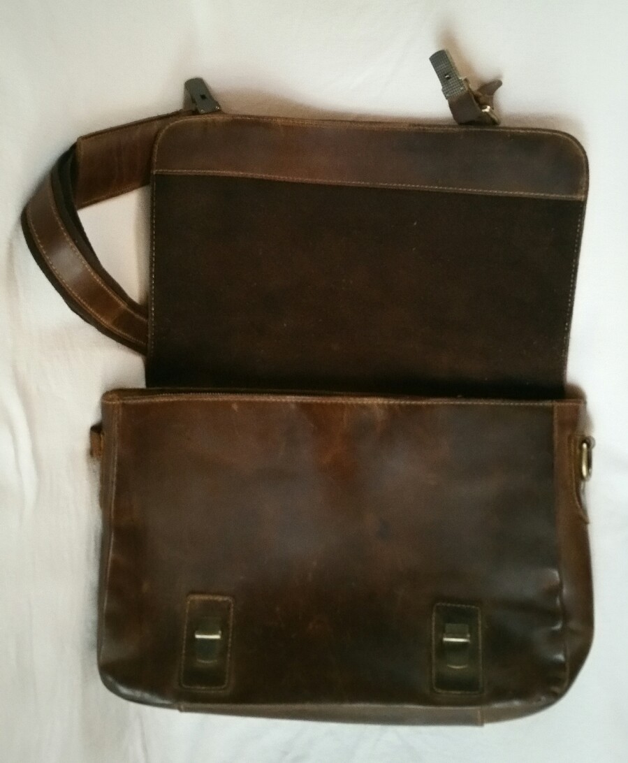 Kattee Vintage Genuine Brown Leather Briefcase Messenger Bag Laptop