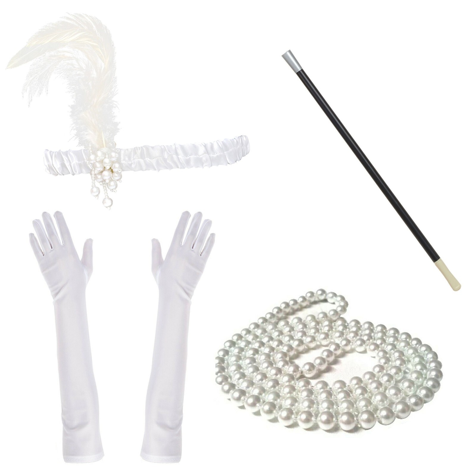 Diadema de disfraz de Charleston con aleta de 1920 para damas Halloween (elige el color)