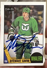 STEWART GAVIN SIGNED 1987 O PEE CHEE WHALERS Hockey Card