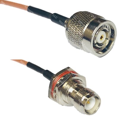 RG316 RP-TNC MALE to RP-TNC FEMALE BULKHEAD RF Cable FAST-SHIP LOT