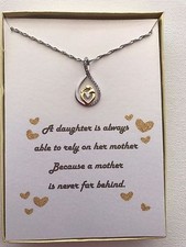 Mother and Daughter Gold and Silver Necklace w/ love poem/Gift