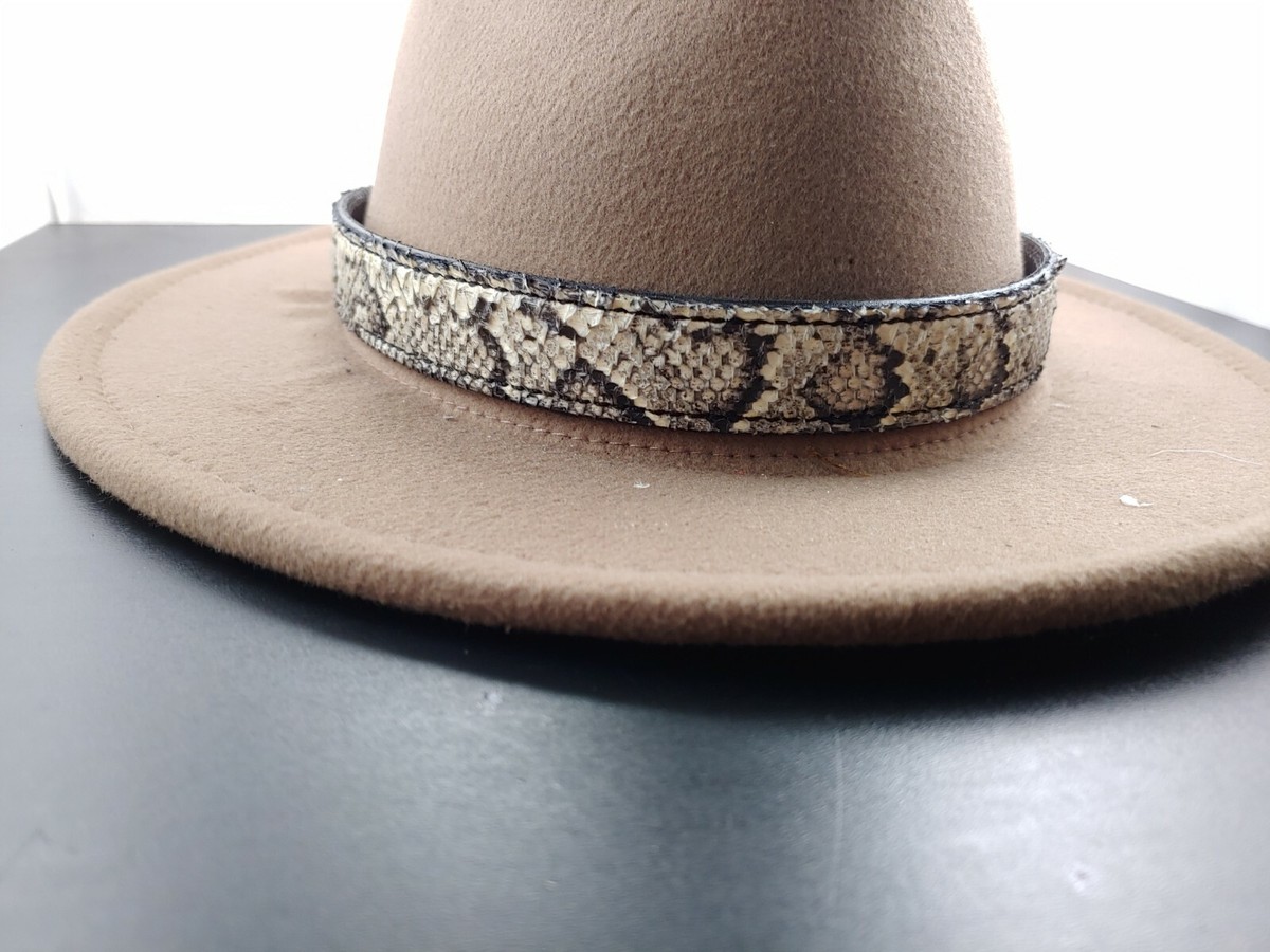 Taupe Cowgirl Vibes Wide Brim with Snake Band Hat Taupe Cowboy Hat - Etsy main image 4