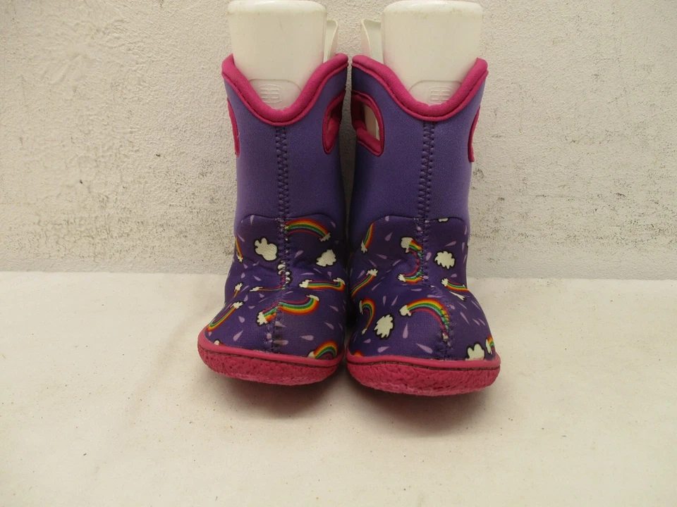 Botas de inverno BABY BOGS roxo arco-íris infantil tamanho 8 - Imagem 2 de 4