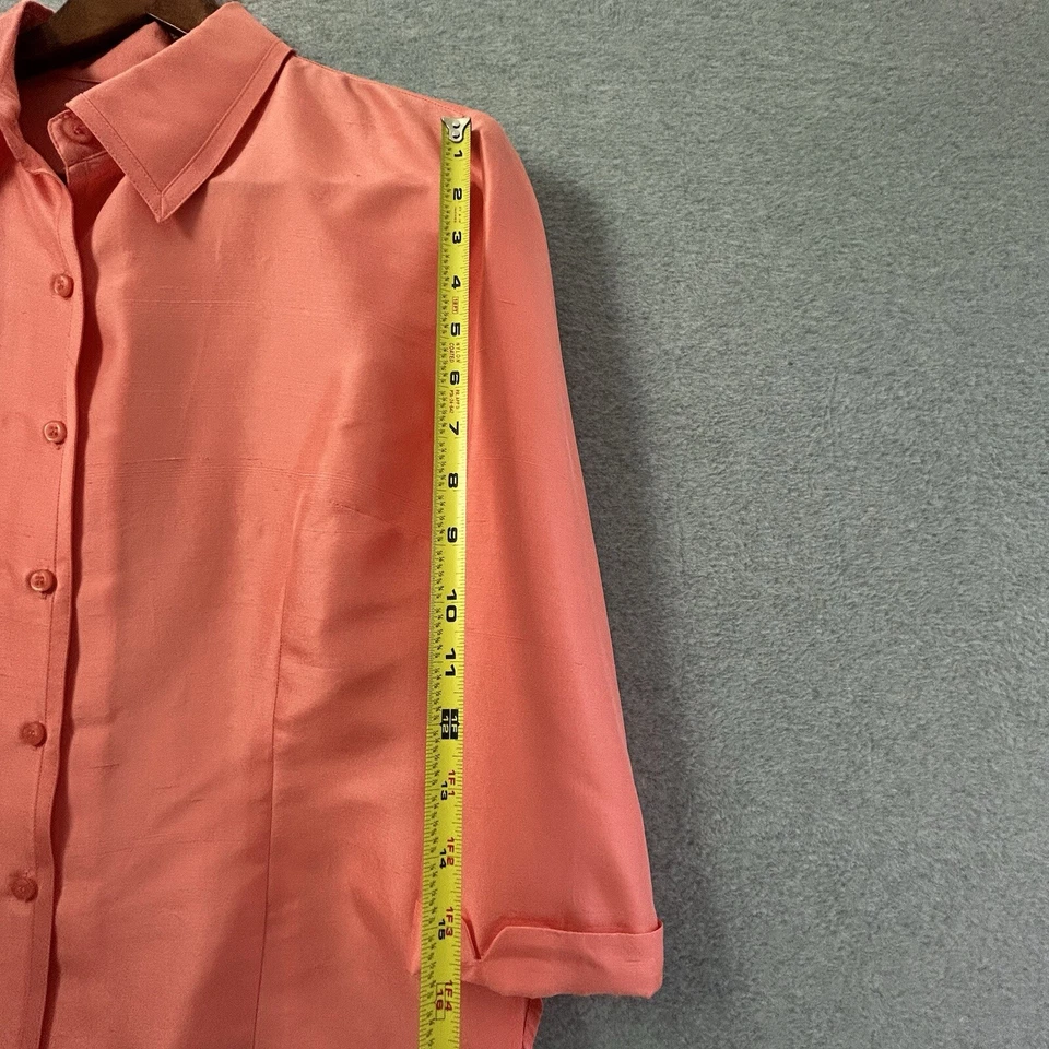 Camisa de seda Emma James Liz Claiborne para mujer talla 14P negocios informal trabajo oficina Foto 4 de 4