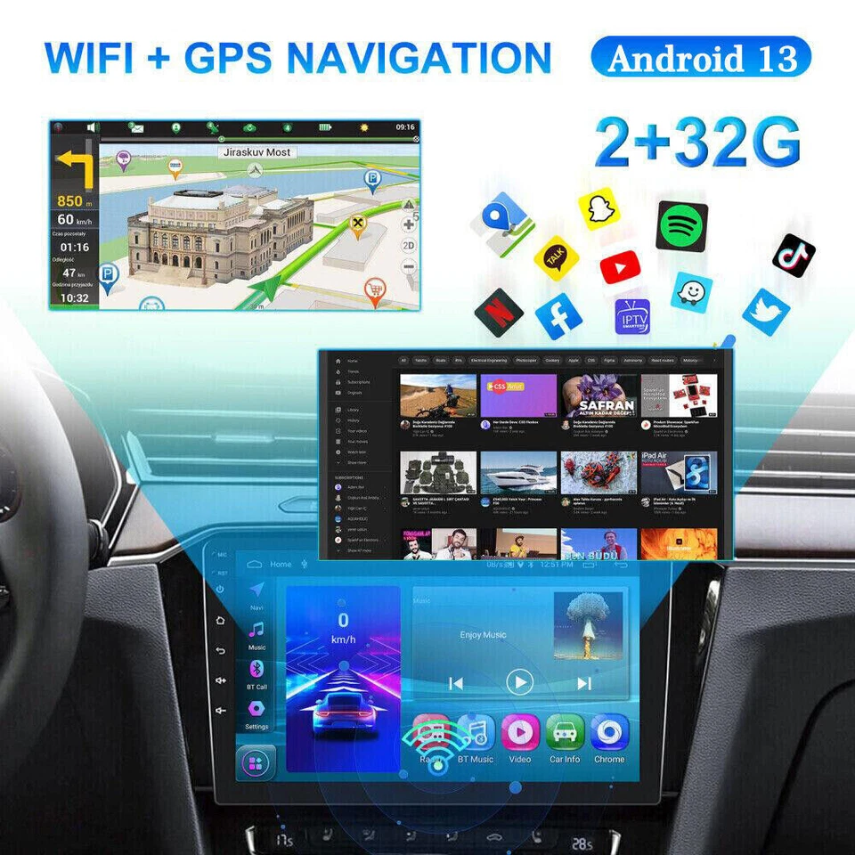 For Nissan Frontier/NP300 2+32GB Apple CarPlay Android 13 Car Stereo Navi Radio - Image 4 of 4