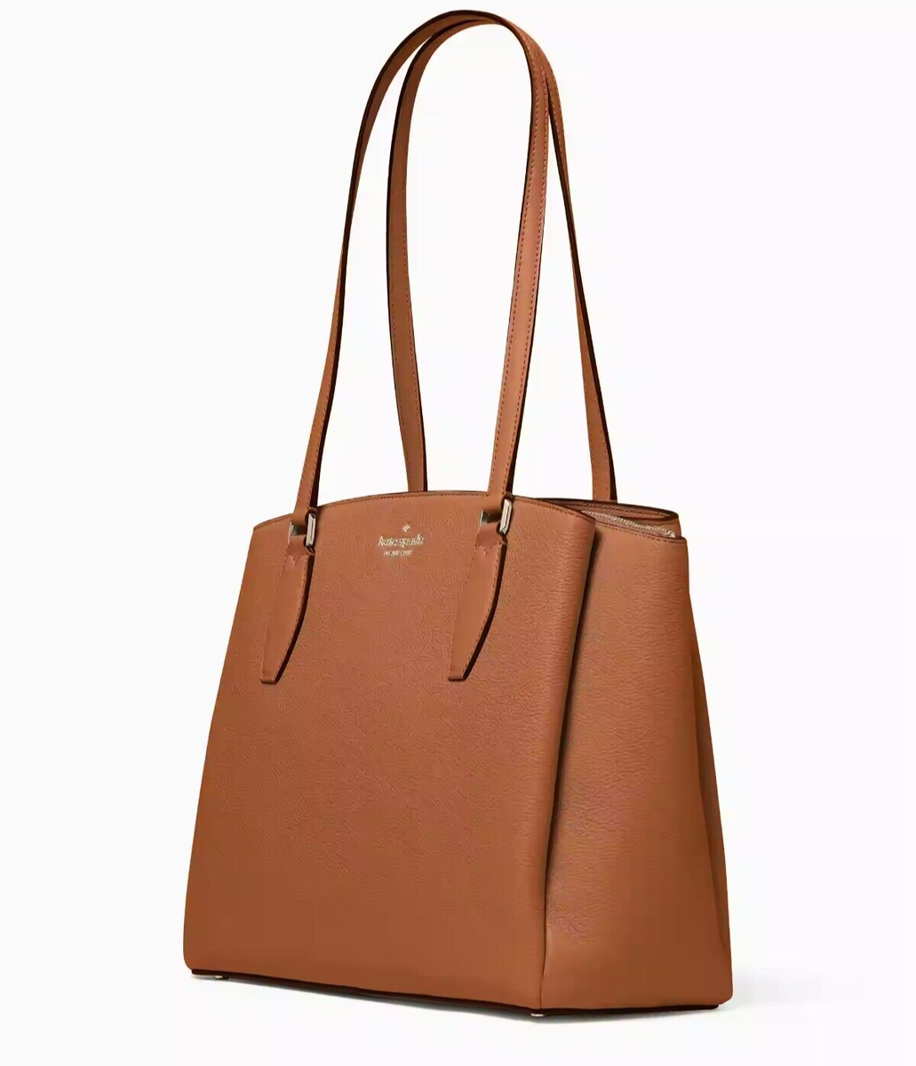 NWB Kate Spade Monet Large 3-Compartment Brown Leather Tote NWB Kate Spade Monet Large 3-Compartment Brown Leather Tote