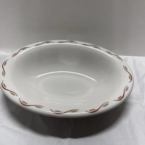 Vintage 1960’s Homer Laughlin Oval Bowl Best China Brown Leaves Restaurant Ware
