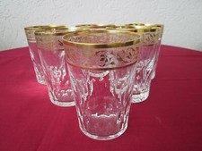 6 Wasser /Saft Gläser Serie Gardy um 1956  Josepfinenhütte mit Ätzgoldrand