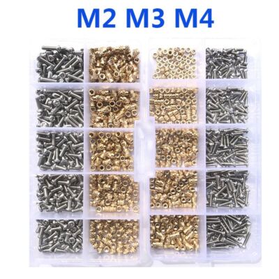 Brass Insert Nut Screw Kit 260-500pcs M2-4 Hot Melt Knurled Nut 3D Printer Embed