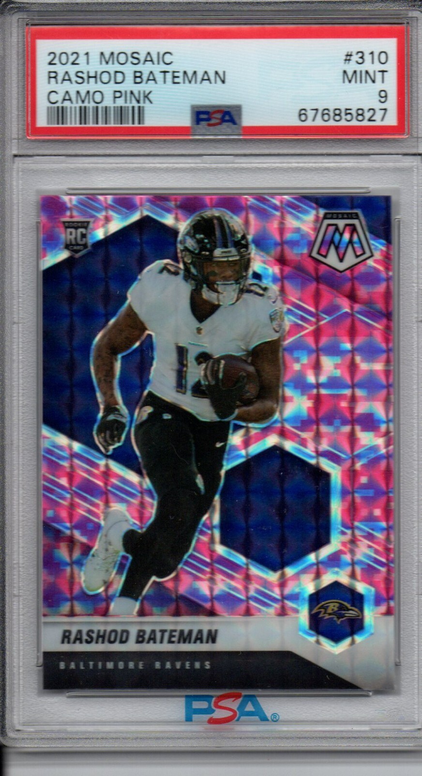 Rashod Bateman Panini Mosaic #310 Camo Pink