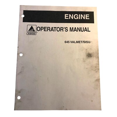 Agco 645 Valmet / SISU Diesel Engine Operator Workshop Service Repair Manual